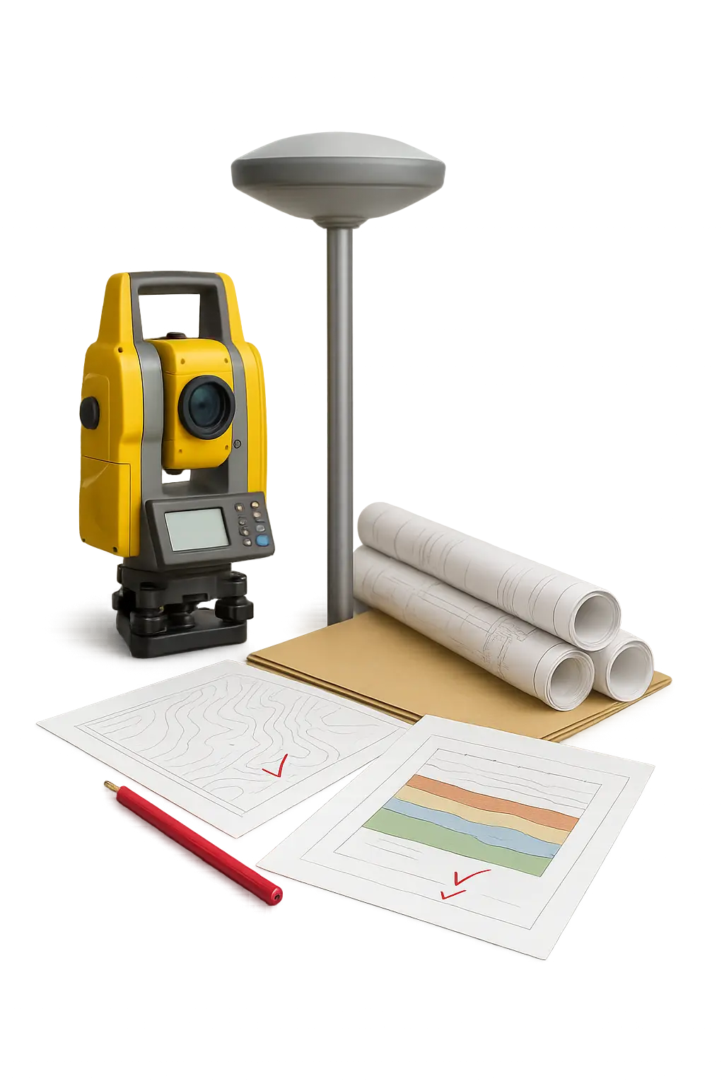 Оборудование для инженерных изысканий: тахеометр, GPS-приемник, карты и документы КАПЭКС